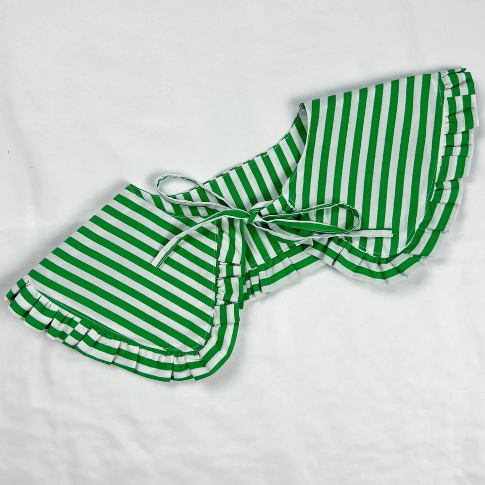 GANNI Collar White and green stripes